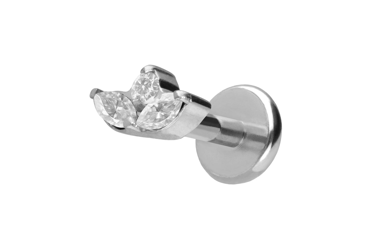 Titan Labret Piercing mit Push Fit LOTUSBLÜTE